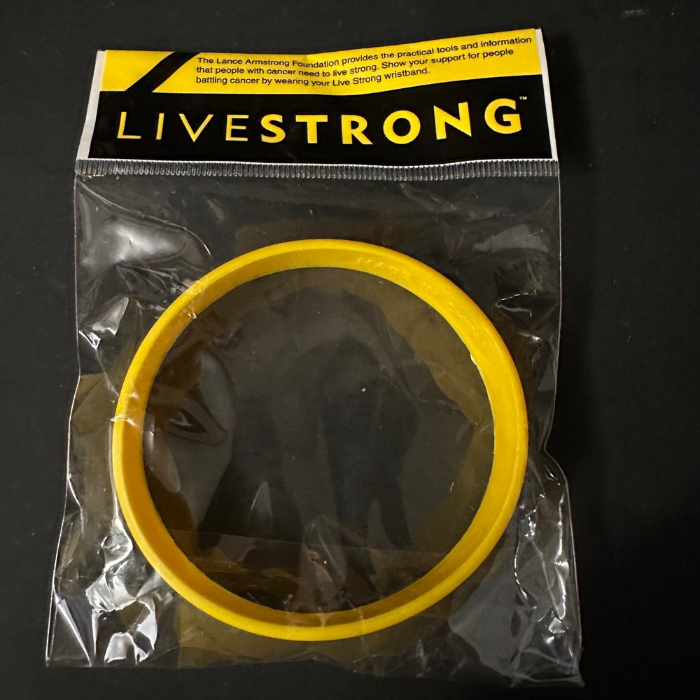Livestrong Nike Yellow Silicone Wristband Sealed Lance Armstrong Foundation Y2K